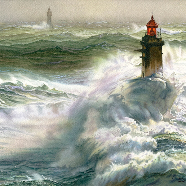 Tempête au phare de la Jument